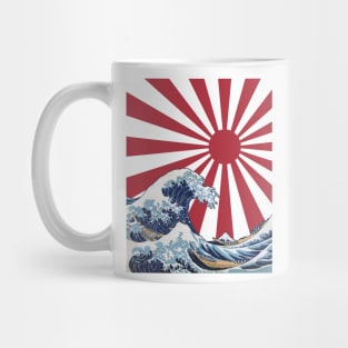 Great Wave off Kanagawa Rising Sun Mug